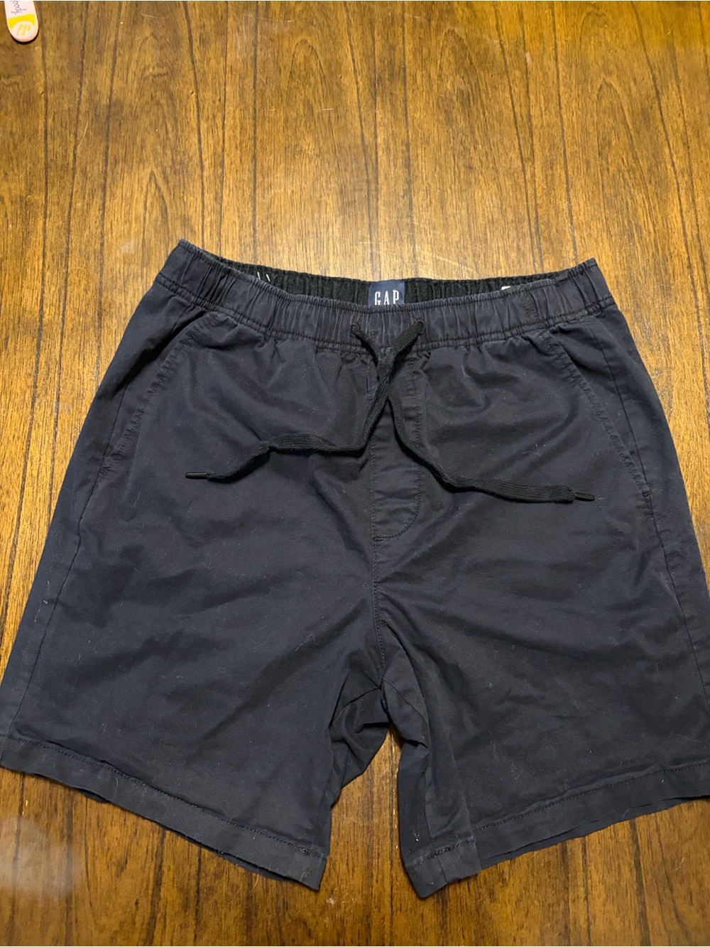 GAP Black Elastic Waist Shorts with White Lining